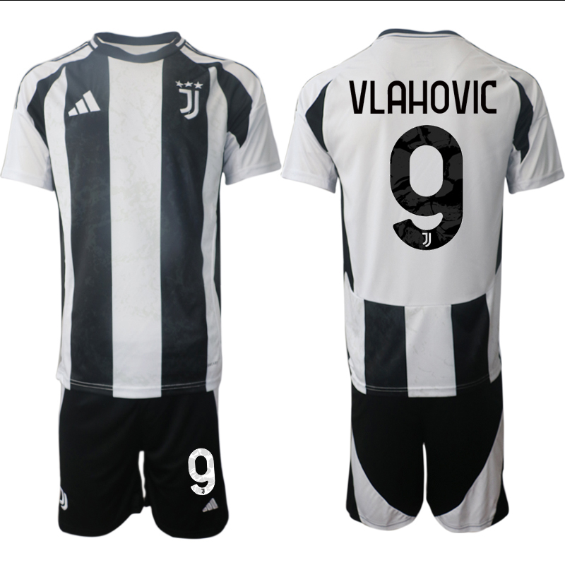 Men 2024-2025 Club Juventus home Black #9 Soccer Jersey->juventus jersey->Soccer Club Jersey